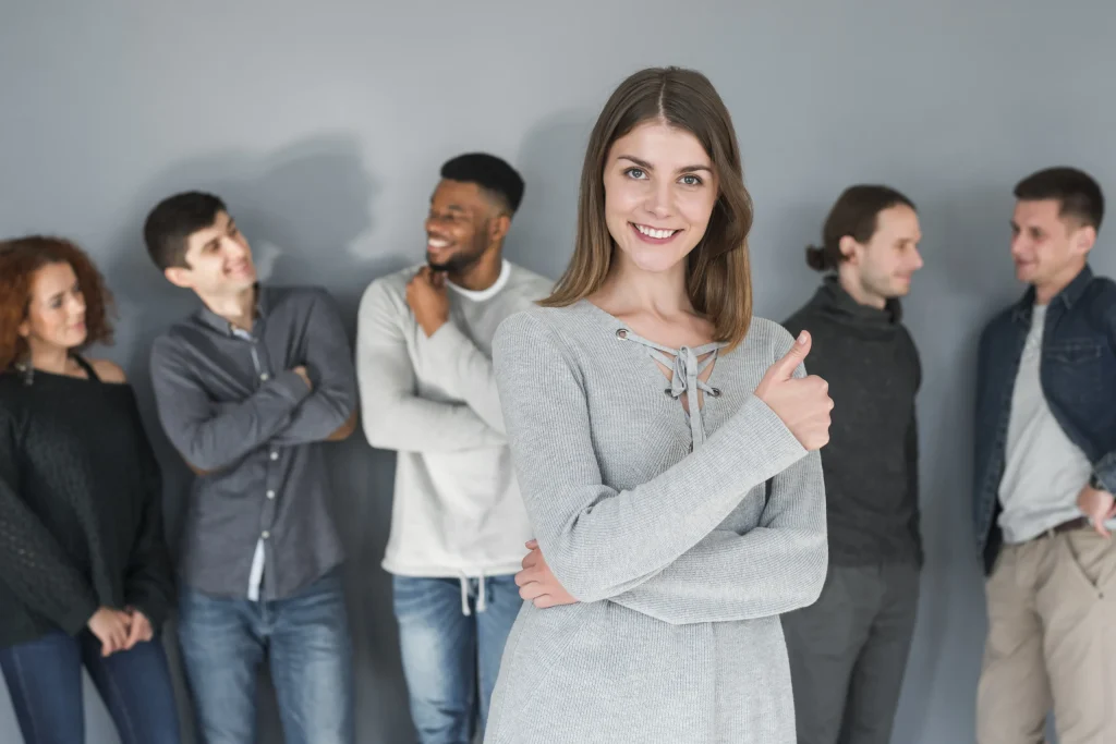 business professionals posing confidently