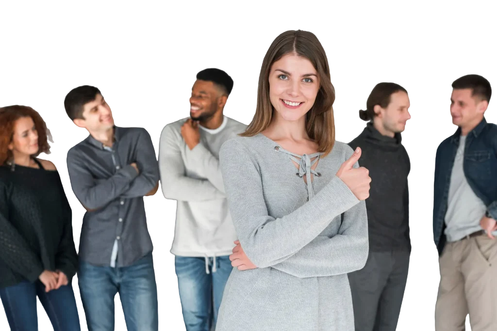 business professionals posing confidently