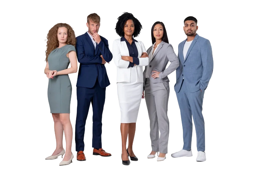 Why Referral-Based Networking Groups Are More Effective Than Traditional Networking 4 business professionals posing confidently