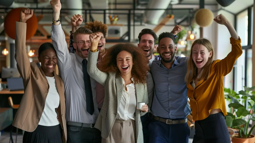 a group of people standing together